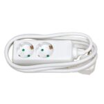 BASE 2 TOMAS CON TT CABLE 2M BLANCO