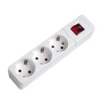 BASE 3 TOMAS CON TT INTERRUPTOR BLANCO