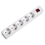 BASE 5 TOMAS CON TT INTERRUPTOR BLANCO