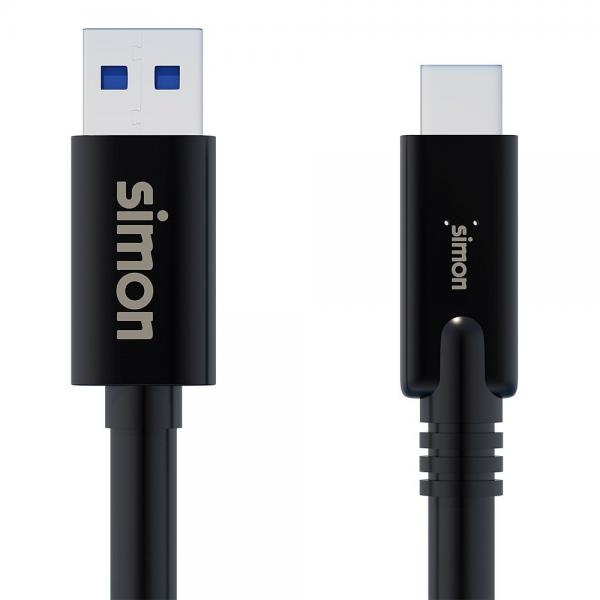 CABLE USB 3,1 A – USB C NEGRO 1M