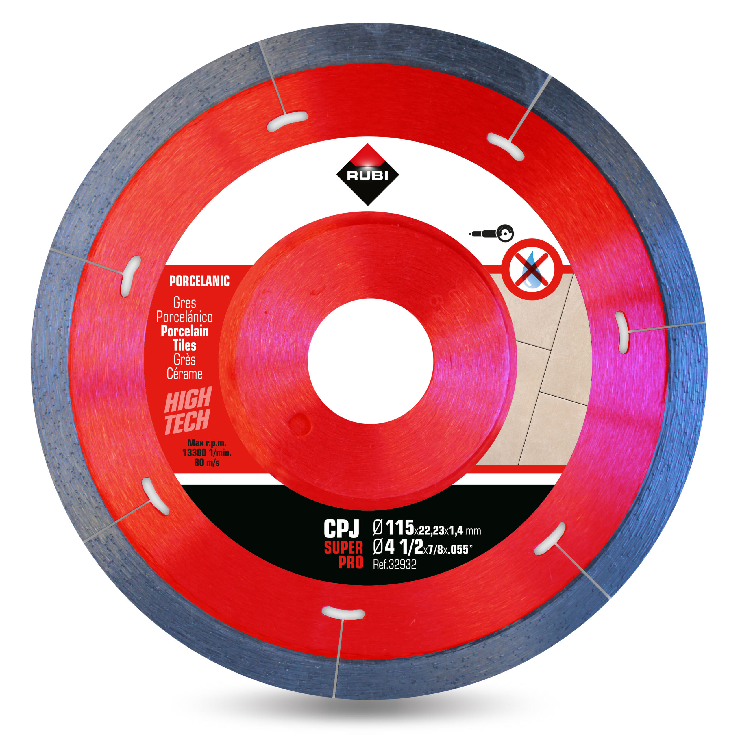 RUBI DISCO DIAMANTE CORTE FINO PORCELANICO R 32932