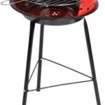 BARBACOA CARBÓN REDONDA ACERO 34 X 55 CM