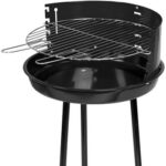Barbacoa Carbón Redonda Acero Negro 45x74 cm