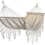 HAMACA ALGODON POLIESTER FLECOS BLANCO