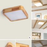 PLAFON HYDRA CUADRADO MARCO MADERA 2400LM 24W 3-4-6.5K