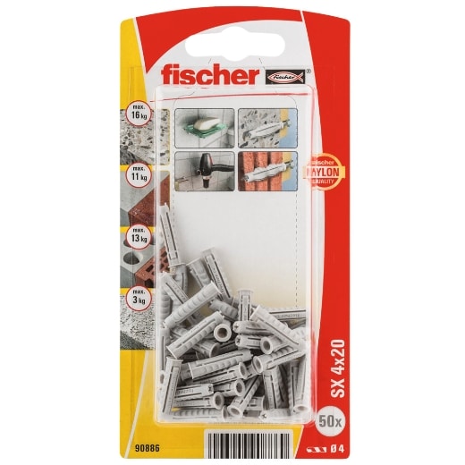 Taco de expansión Fischer SX 4 x 20 con reborde