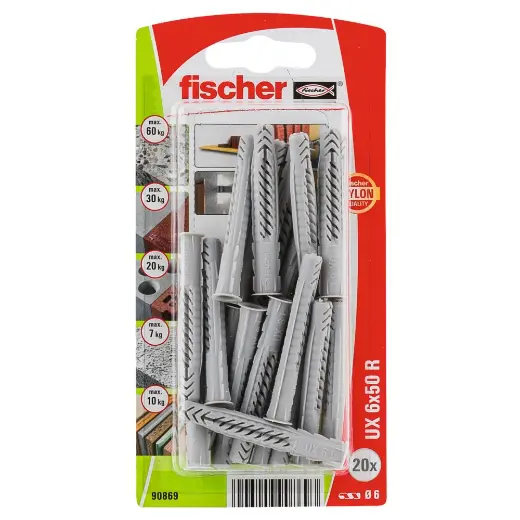 Taco universal fischer UX 6 x 50 R K con reborde