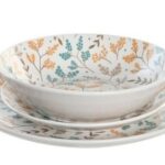 VAJILLA SET 18 PORCELANA 26,5X26,5X2,6 FLORAL