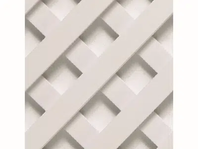 Celosía fija de PVC blanca 1x2m rombos 18mm