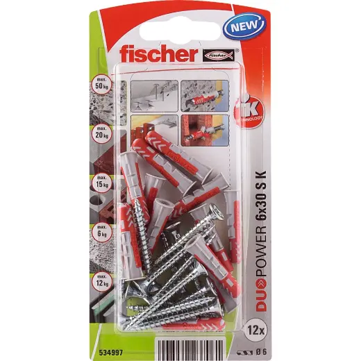 fischer DuoPower 6 x 30 S con tornillo