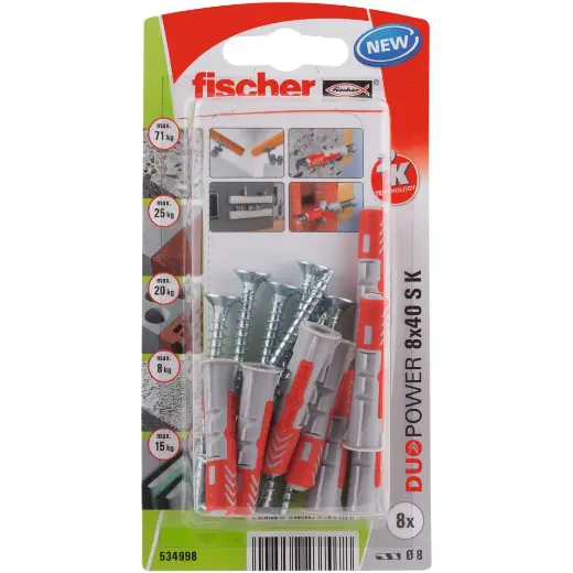 fischer DuoPower 8 x 40 S con tornillo