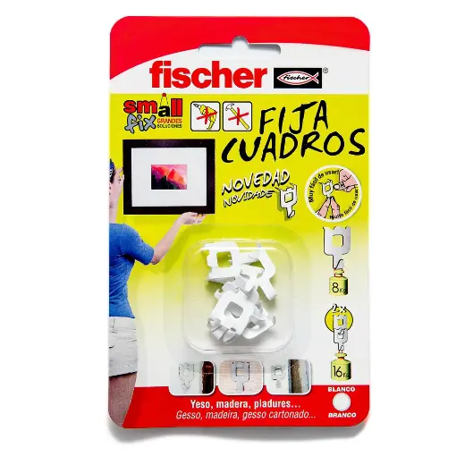 fischer Fijacuadros Blanco 8 uds blister