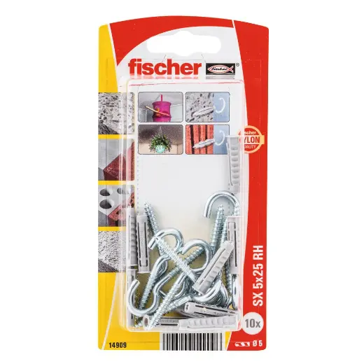 fischer Taco de expansión SX 5 x 25 RH con hembrilla abierta