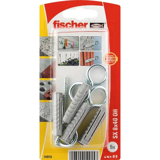 fischer Taco de expansión SX 8 x 40 con gancho de ojo