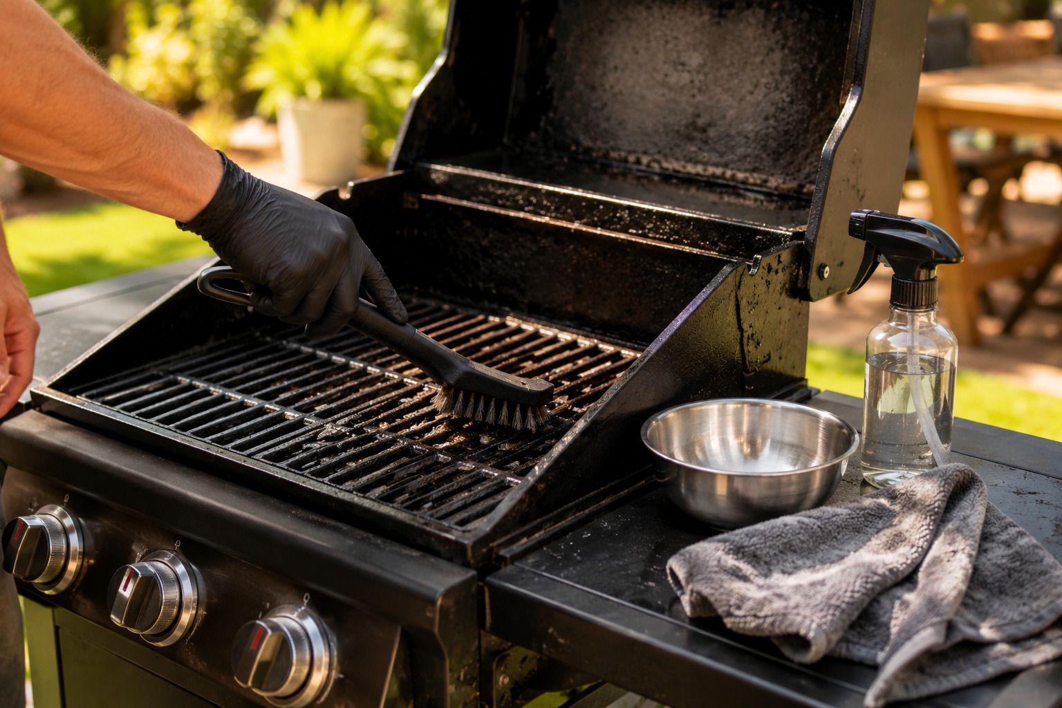limpiar y mantener la barbacoa