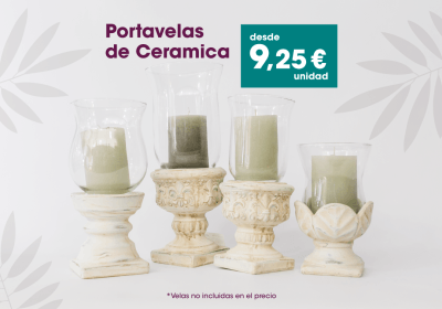 Portavelas de cerámica